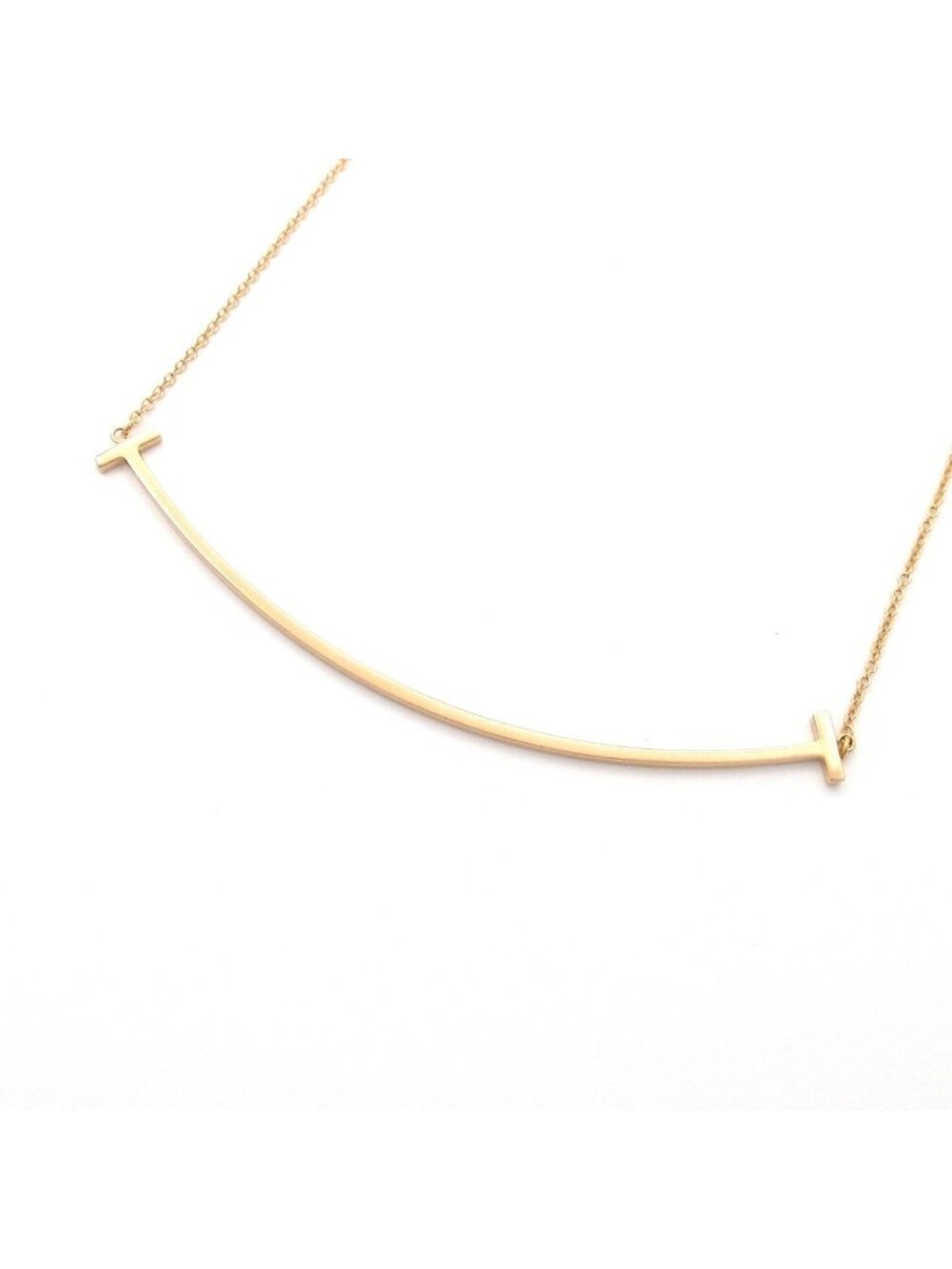 Tiffany & Co Necklace T Smile Pendant 18k Pink Gold